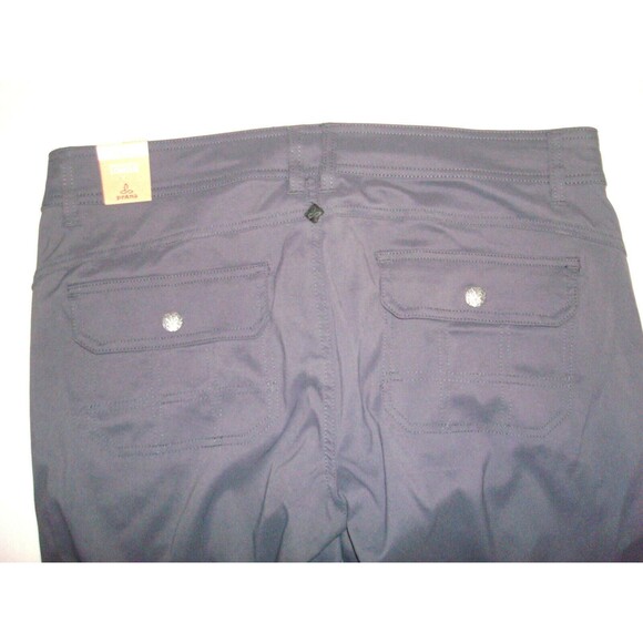 New NWT Womens Prana Pants Halle 16 Gray Coal Zip Pockets UPF 50 Convertible - Picture 1 of 12